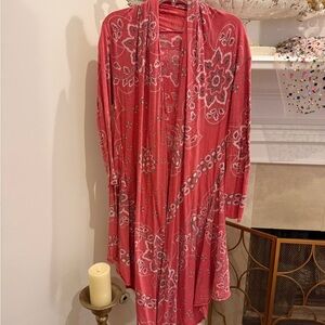 Red bandana high low cardi by magnolia pearl